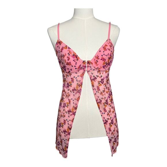 Victoria's Secret Other - Out From Under Urban Outfitters Floral Pink Sheer Nightgown Babydoll Lingerie M